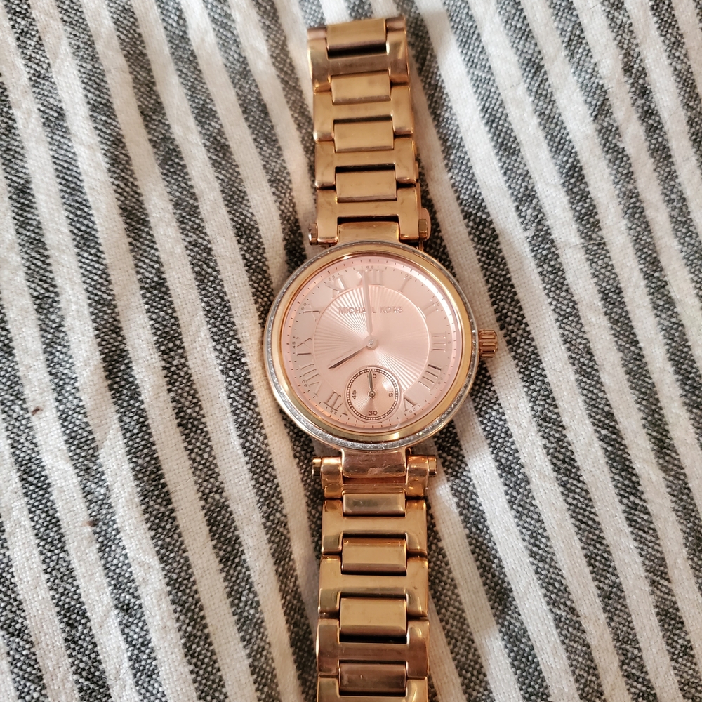 Michael Kors Pink Gold-Tone Watch